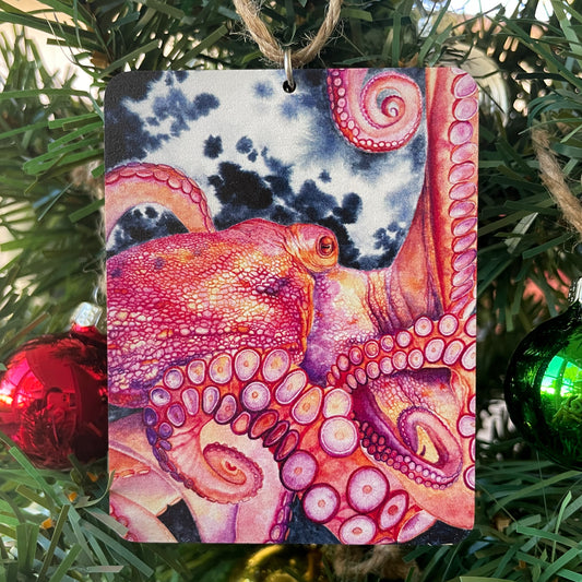 Giant Pacific Octopus Wooden Eco-Friendly Holiday Ornament
