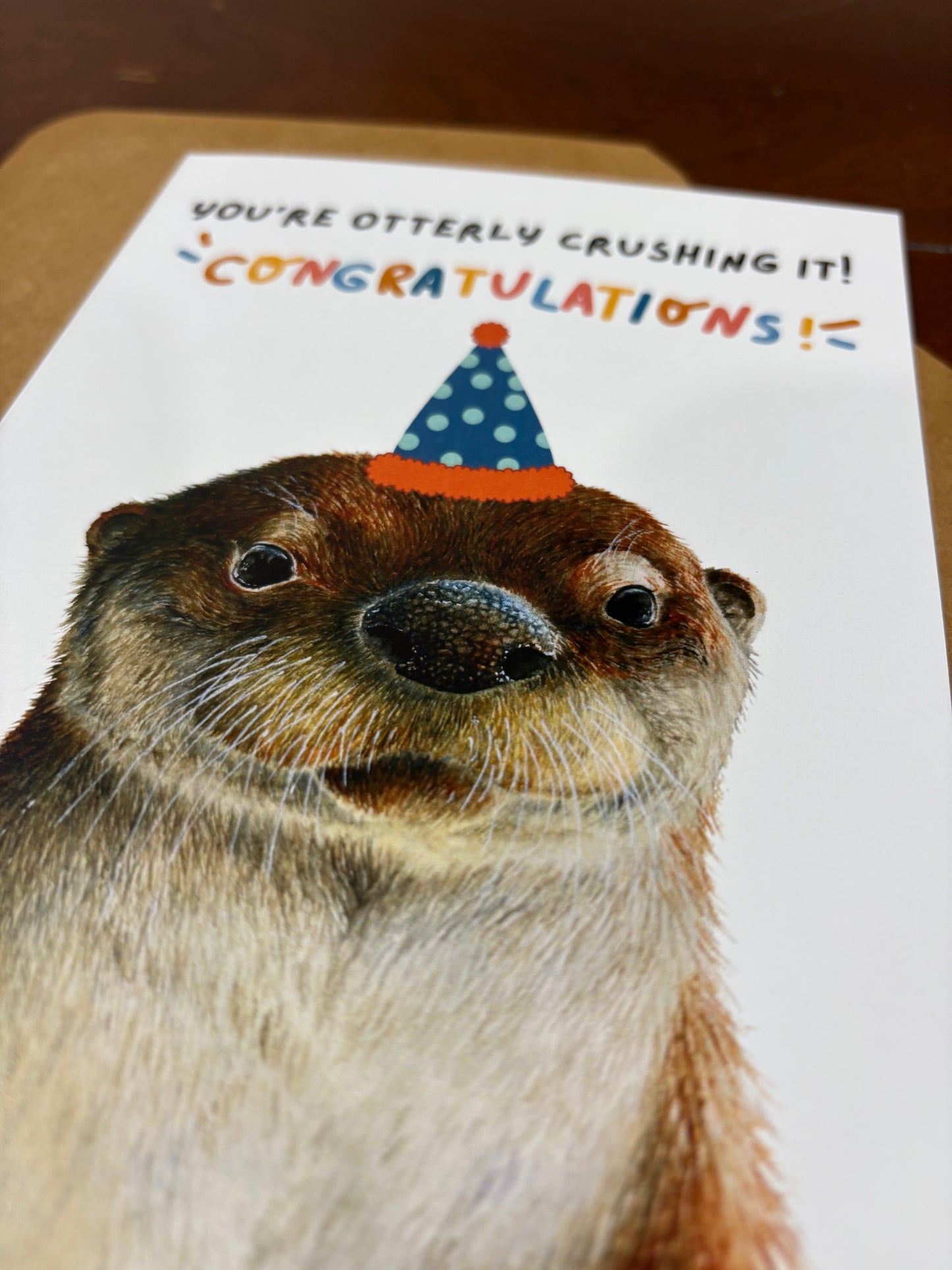"You're Otterly Crushing It! Congratulations!" Otter Greeting Card