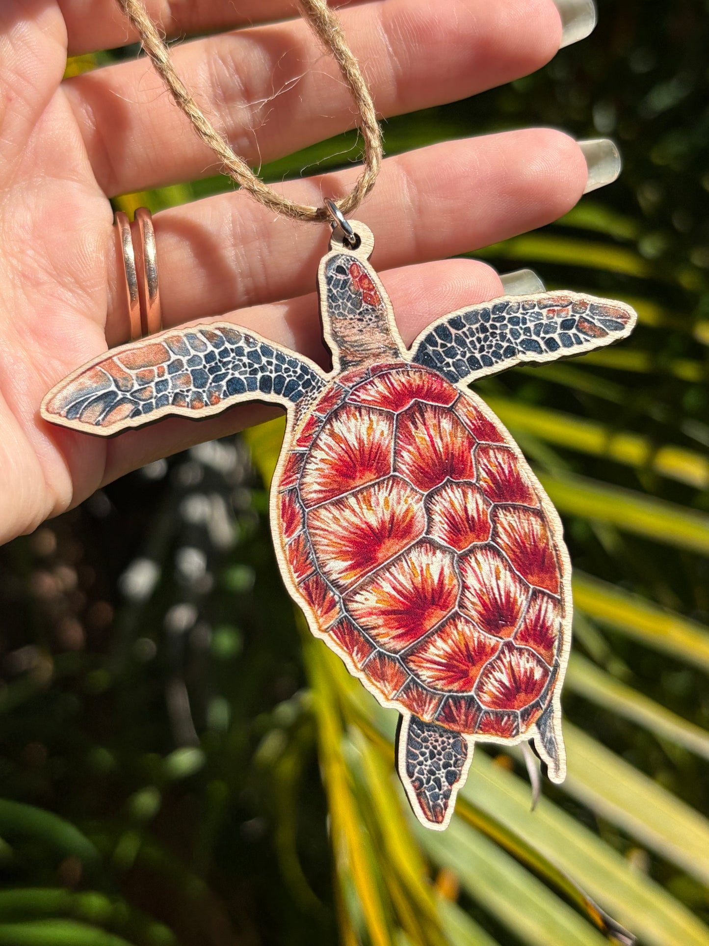 Green Sea Turtle Wooden Eco-Friendly Holiday Ornamet