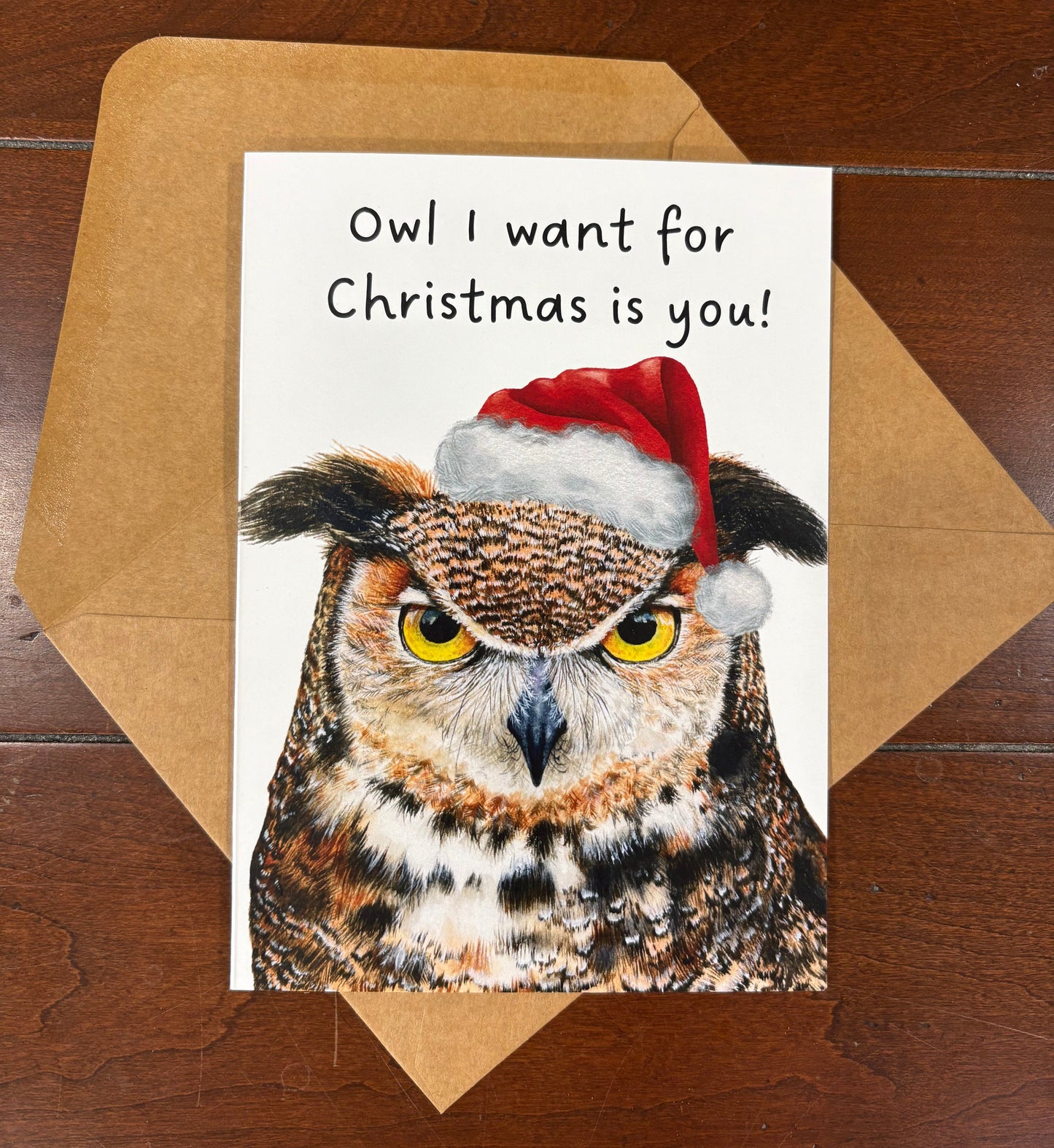 "Owl I want for Christmas is you!" Owl Greeting Card