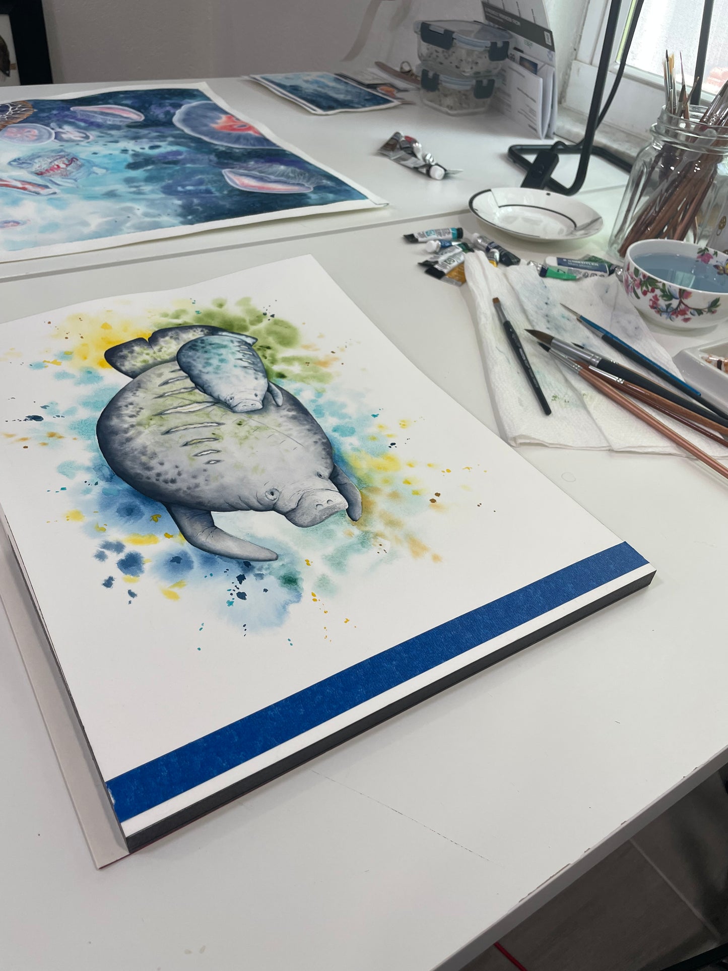 "Our Scars" Manatee Family Limited Edition Fine Art Print