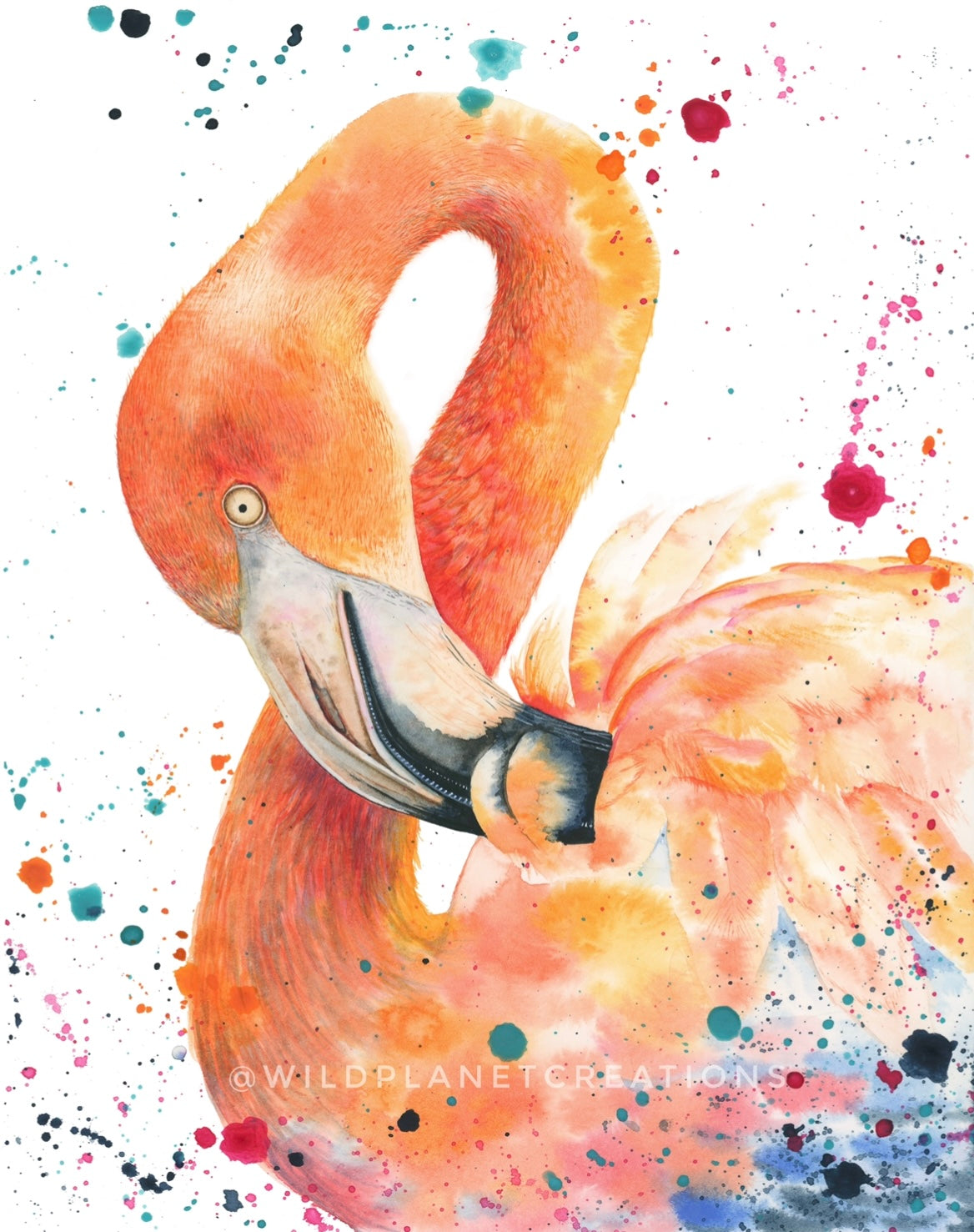 Flamingo Original Watercolor Painting