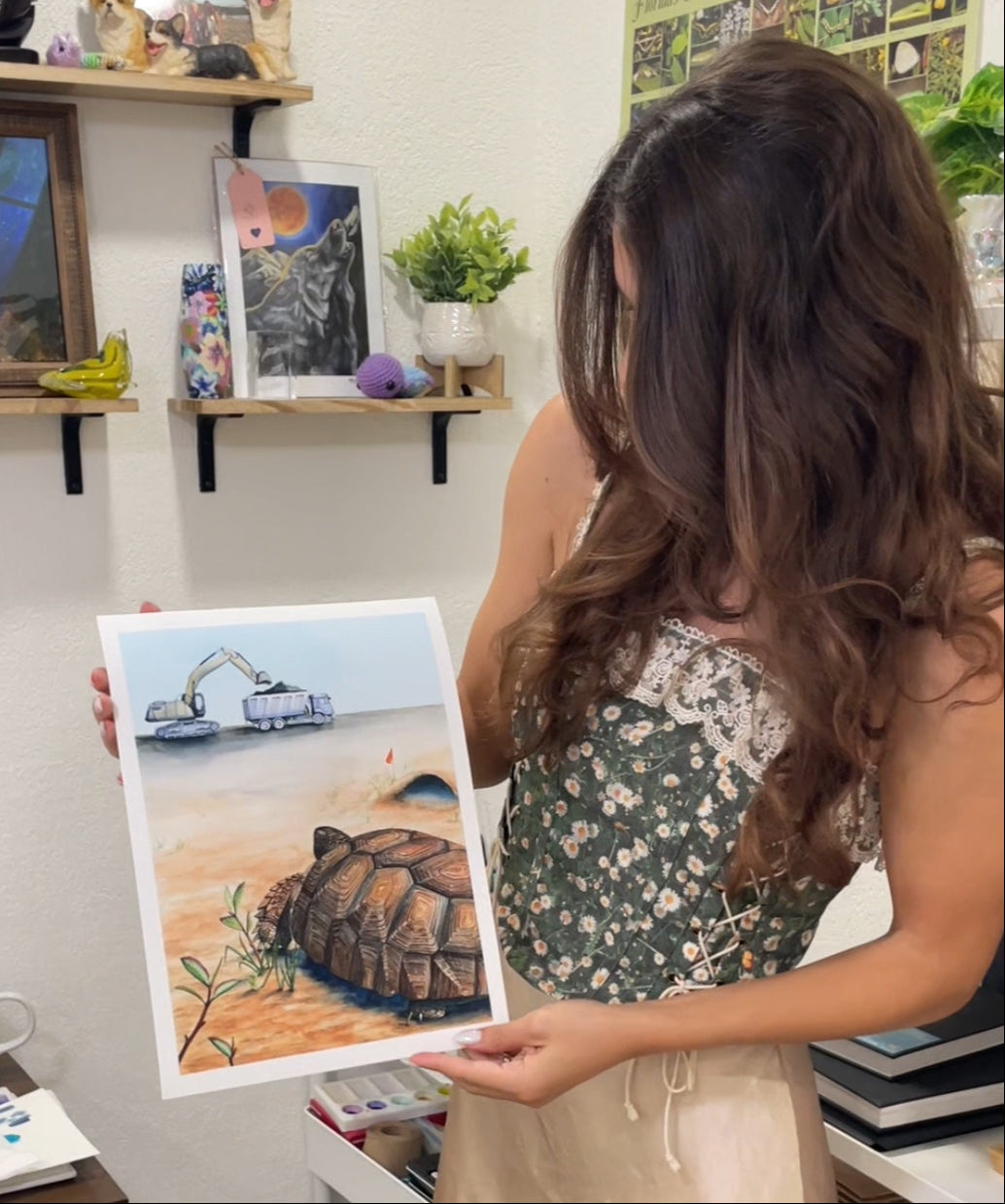 gopher tortoise florida watercolor limited edition art print wildlife conservation