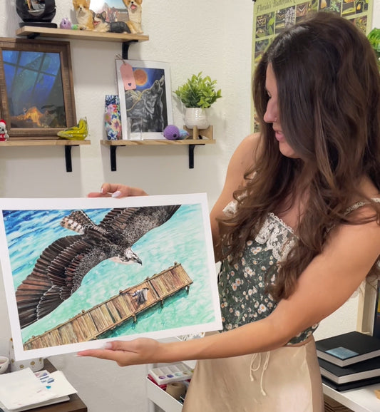 osprey watercolor limited edition art print wildlife conservation