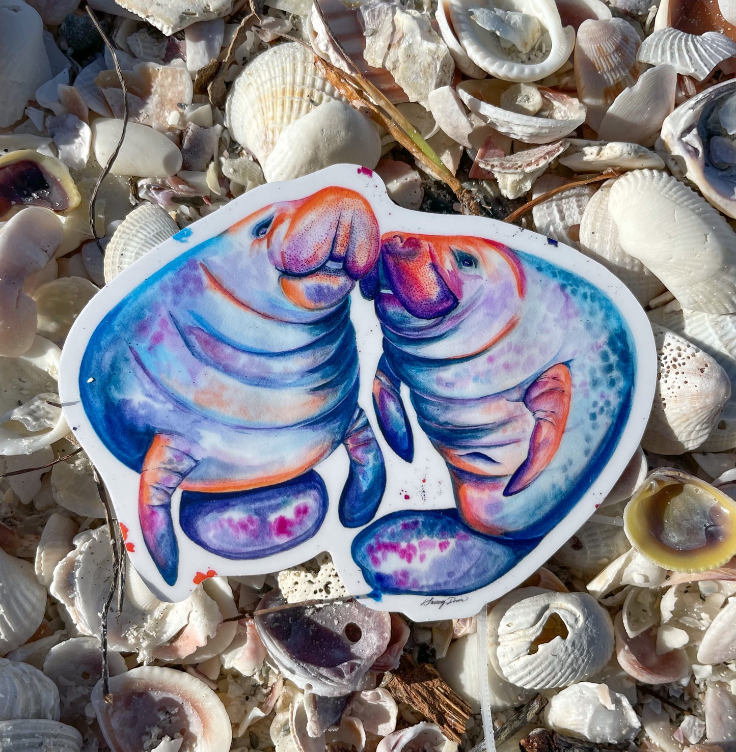 Florida Manatee Waterproof Sticker