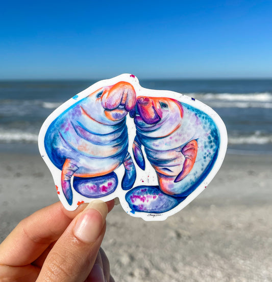 Florida Manatee Waterproof Sticker