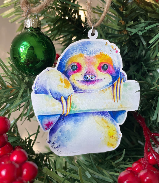 Sloth Wooden Eco-Friendly Holiday Ornament