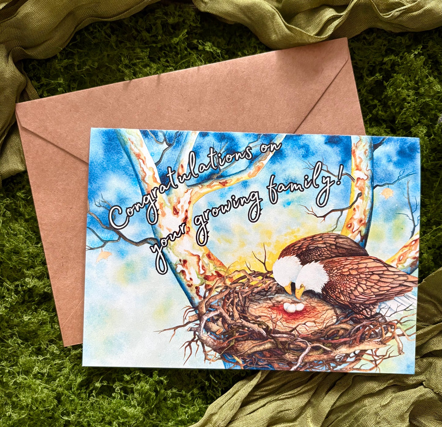 "Growing Family" Bald Eagle Greeting Card