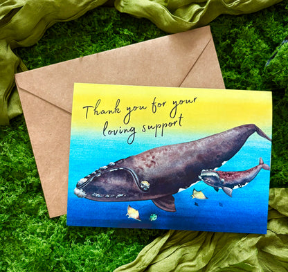"Loving Support" Right Whale Greeting Card