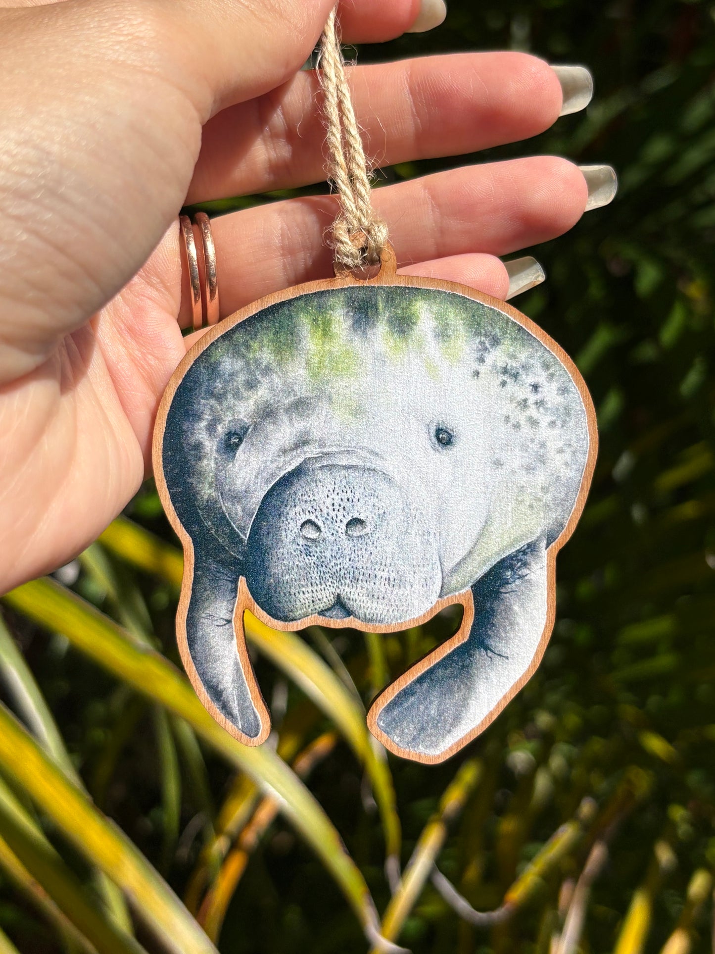 Manatee Wooden Eco-Friendly Holiday Ornament