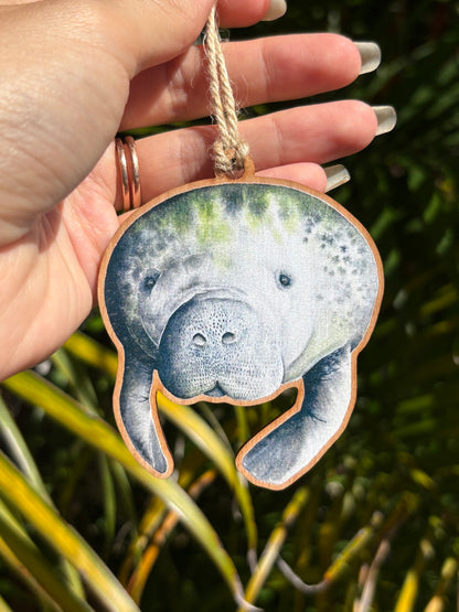 Manatee Wooden Eco-Friendly Holiday Ornament
