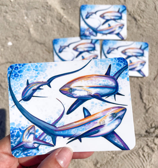 Thresher Sharks Waterproof Sticker