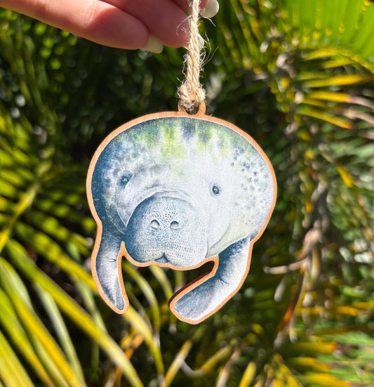 Manatee Wooden Eco-Friendly Holiday Ornament