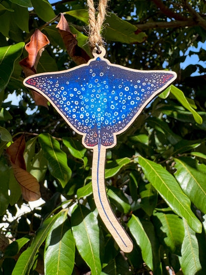 Spotted Eagle Ray Wooden Eco-Friendly Ornament