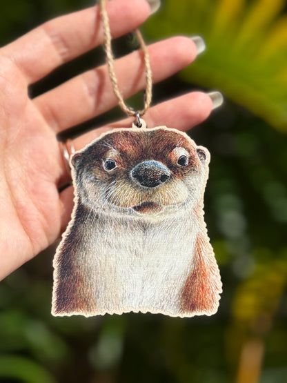 Otter Wooden Eco-Friendly Holiday Ornament