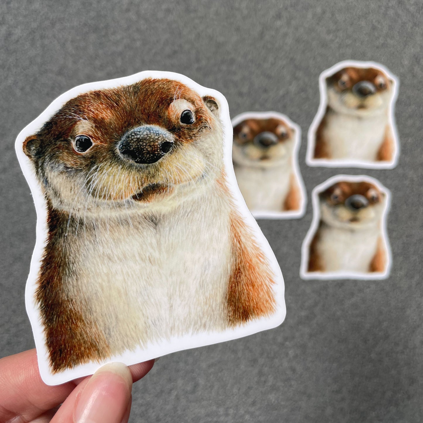 River Otter Portrait Waterproof Sticker