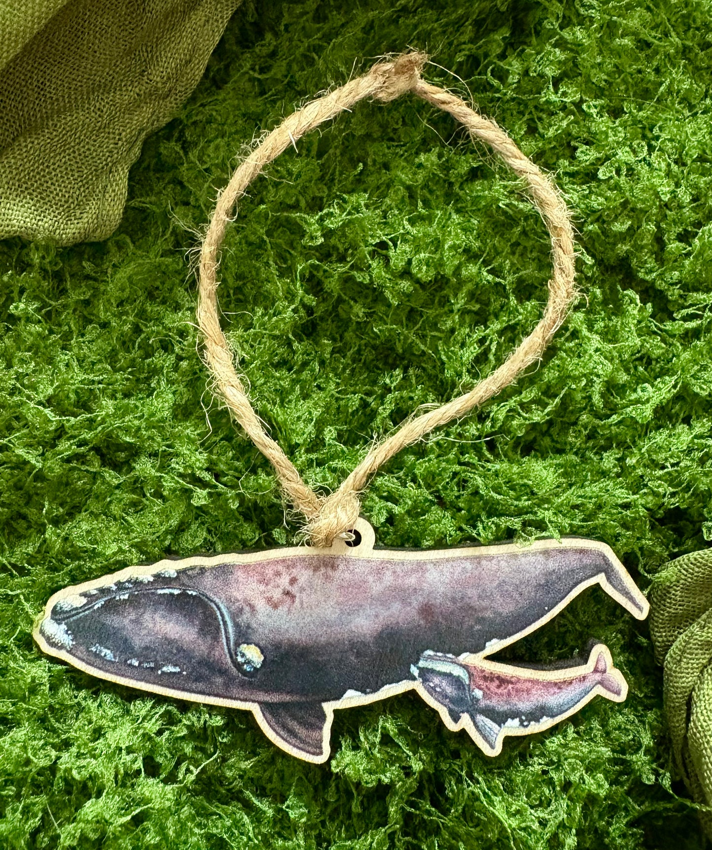 Right Whales Wooden Eco-Friendly Ornament