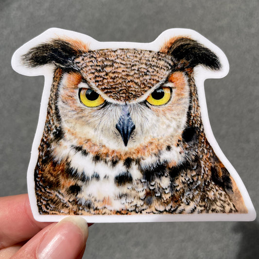 Great Horned Owl Waterproof Sticker