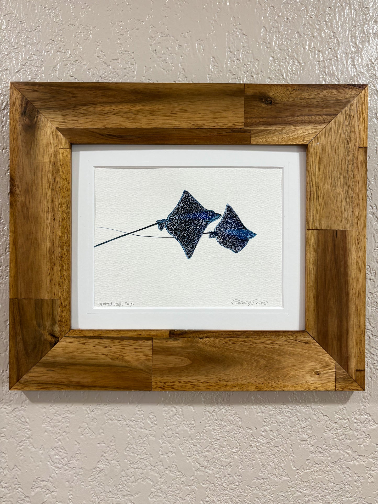 Spotted Eagle Ray 2 Mini Original Watercolor Painting