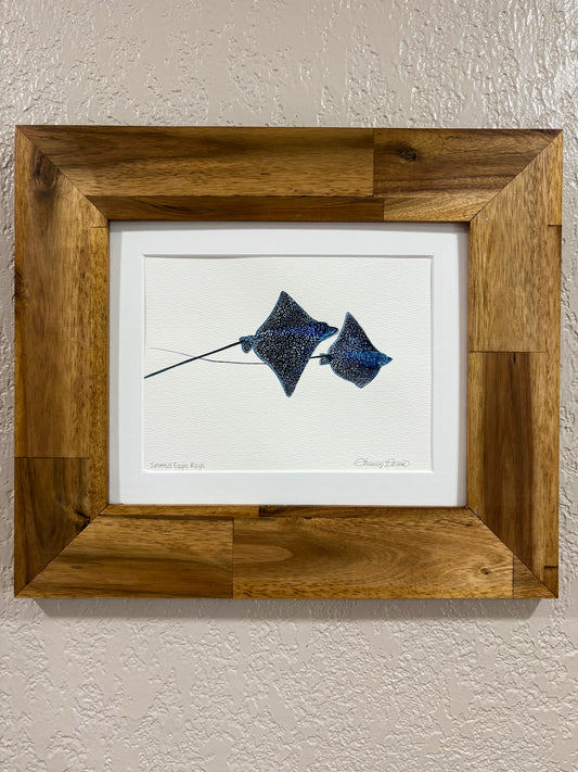 Spotted Eagle Ray 2 Mini Original Watercolor Painting