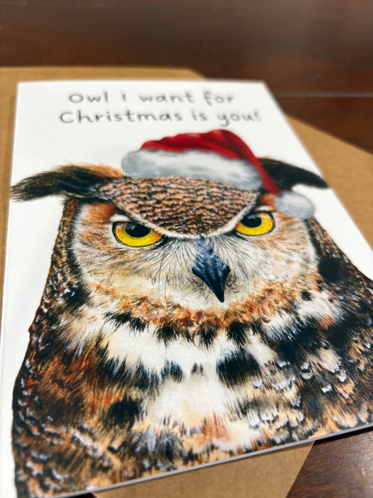 "Owl I want for Christmas is you!" Owl Greeting Card