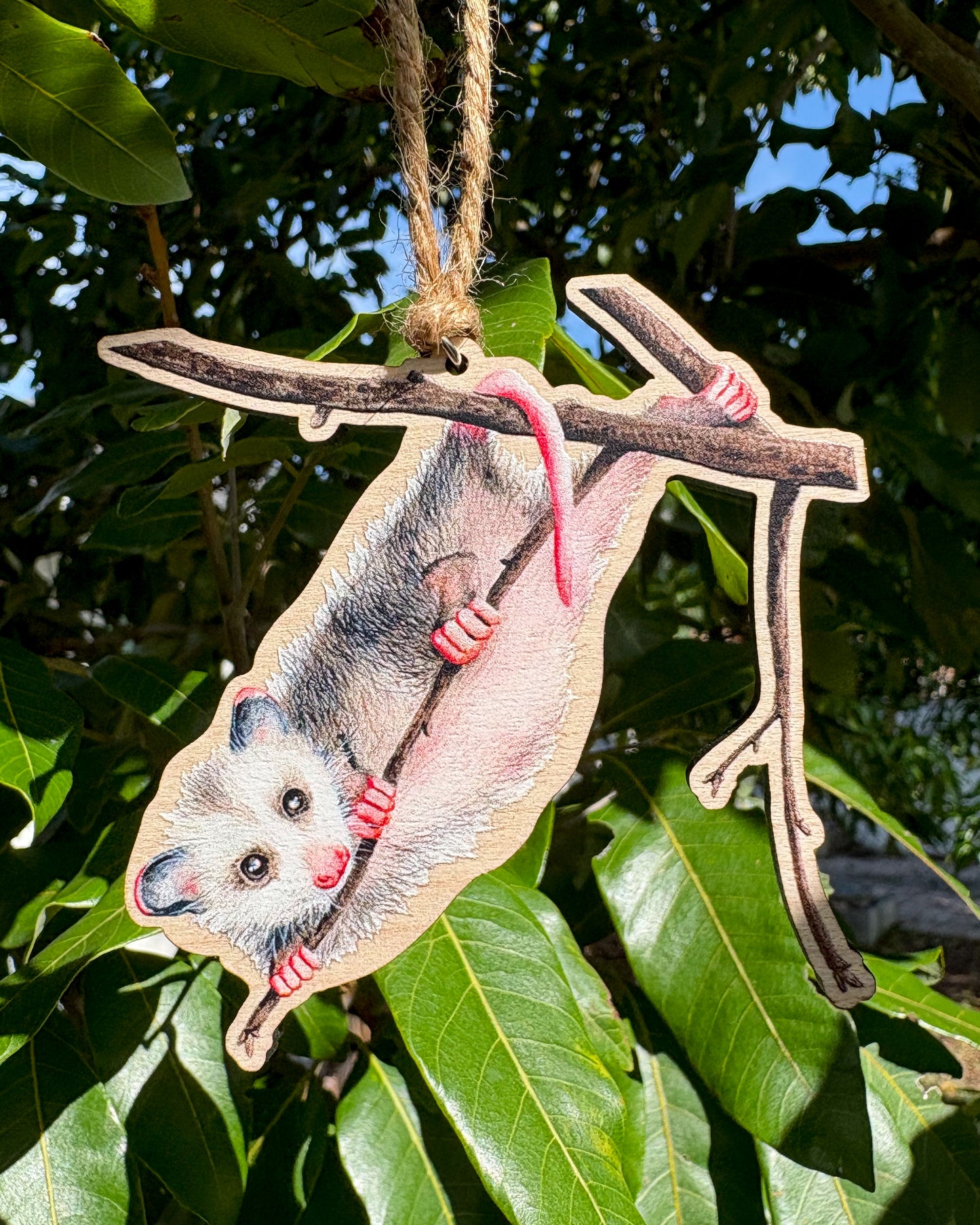 Opossum Wooden Eco-Friendly Ornament