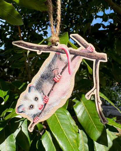 Opossum Wooden Eco-Friendly Ornament