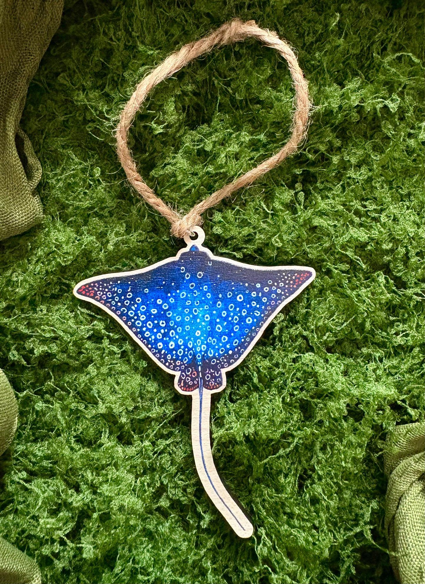 Spotted Eagle Ray Wooden Eco-Friendly Ornament