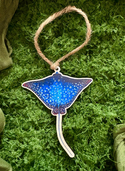 Spotted Eagle Ray Wooden Eco-Friendly Ornament