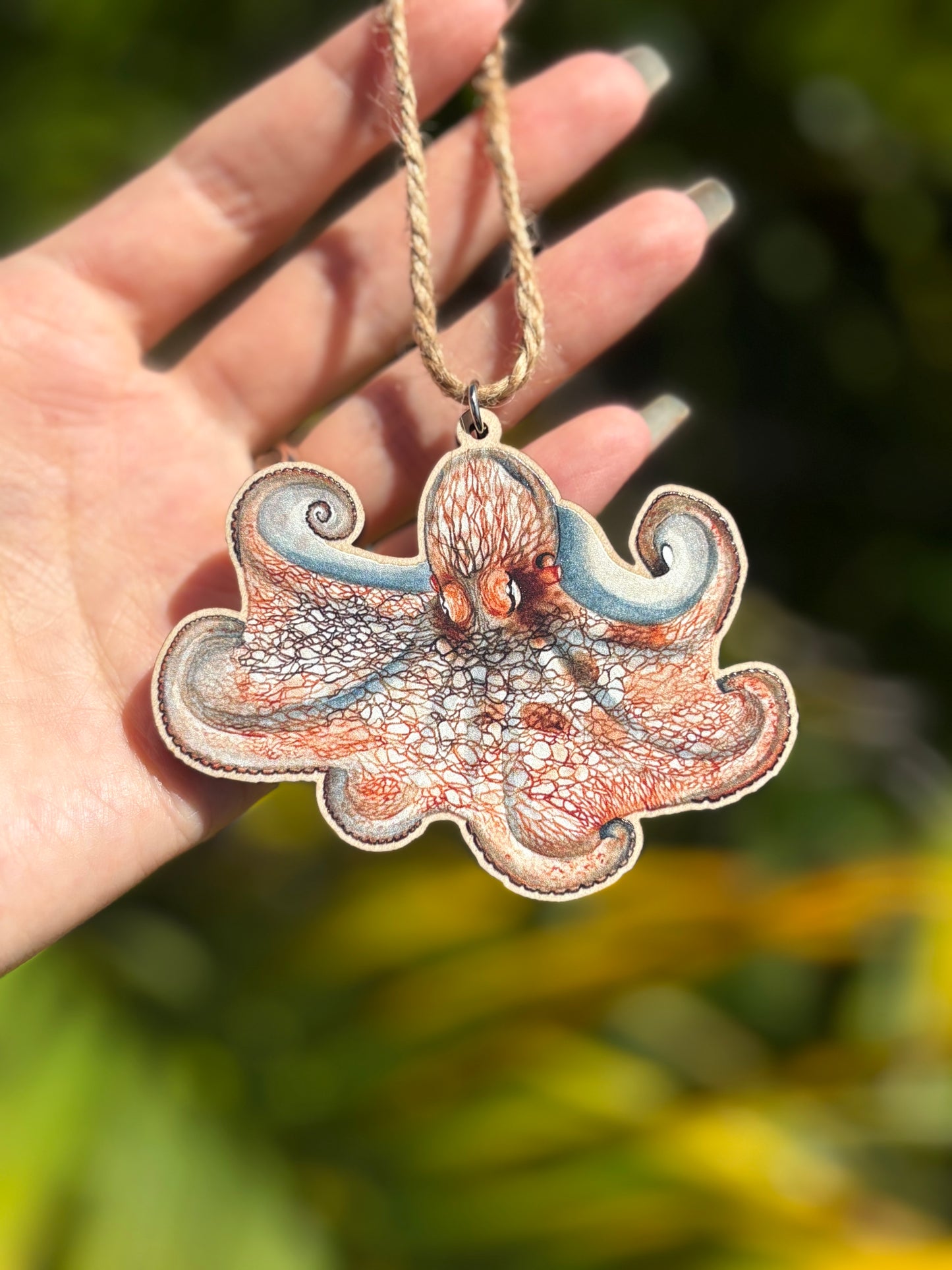 Caribbean Reef Octopus Wooden Eco-Friendly Holiday Ornament