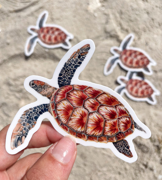 Green Sea Turtle Waterproof Sticker