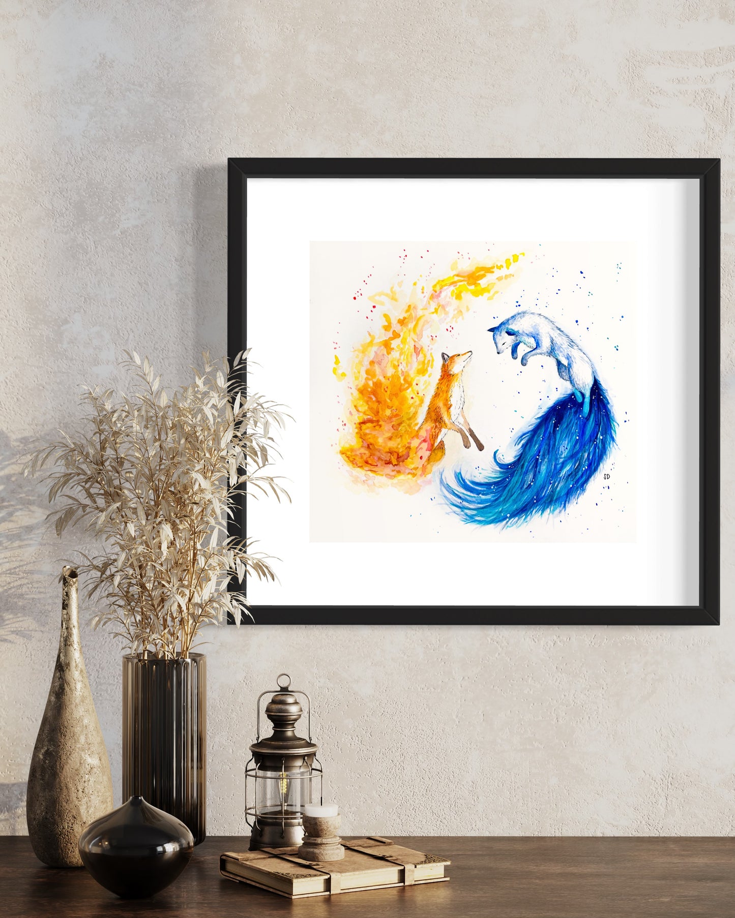 Fire and Ice Fox Print