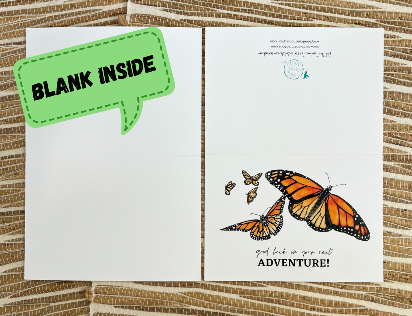 Monarch Butterfly Greeting Card - "Good luck on your next adventure!"