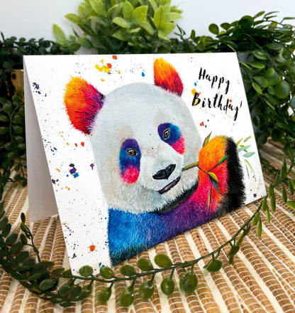 Giant Panda Greeting Card - "Happy Birthday"