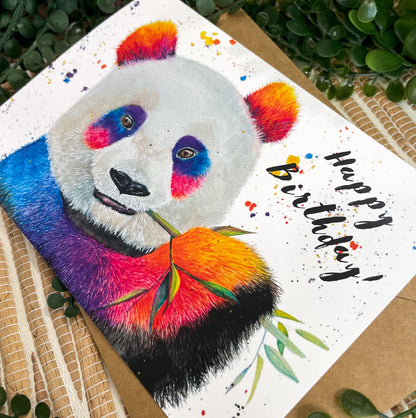 Giant Panda Greeting Card - "Happy Birthday"