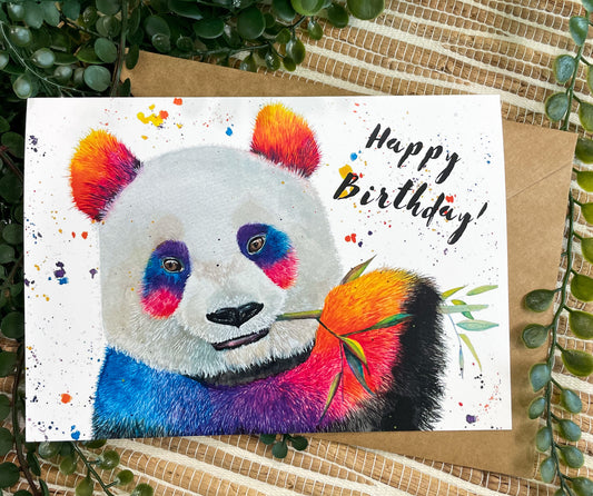 Giant Panda Greeting Card - "Happy Birthday"