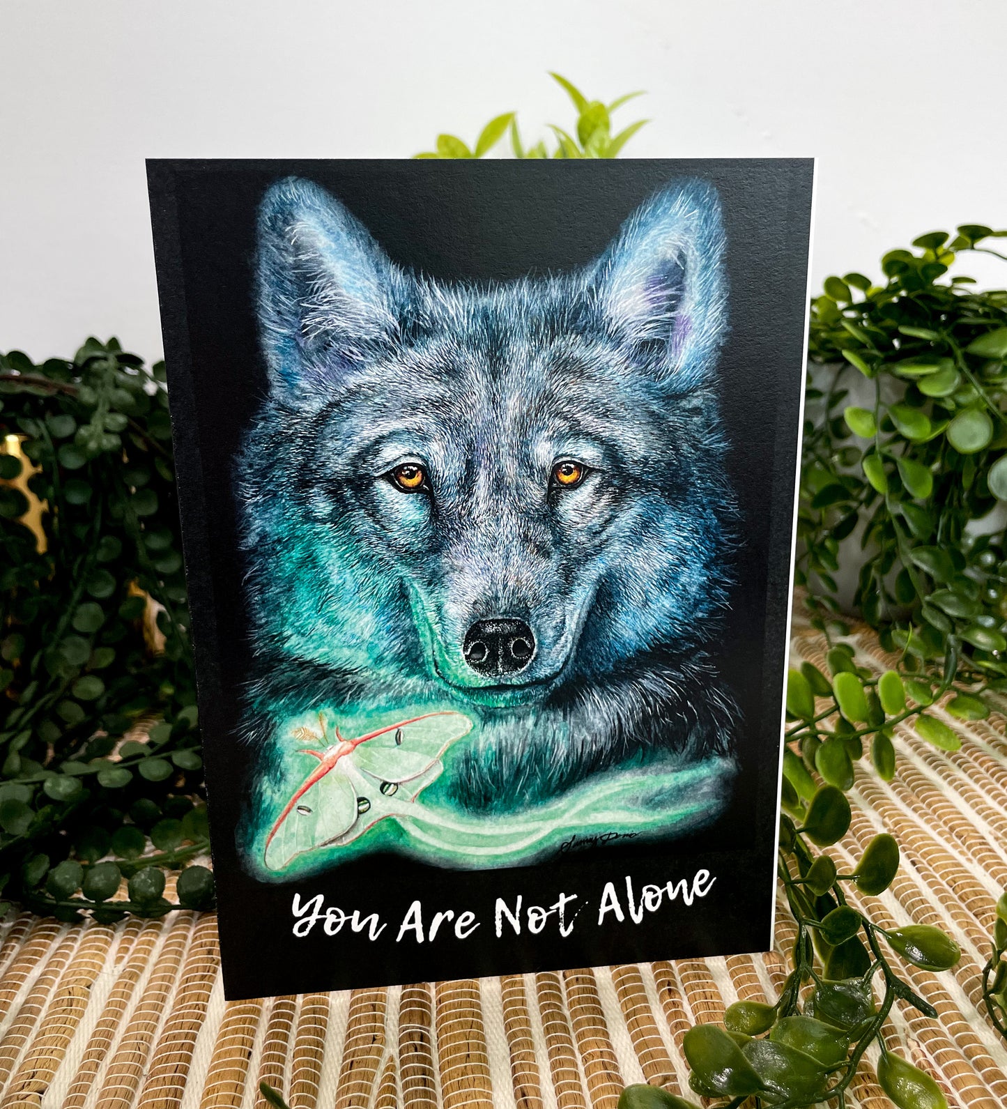 Gray Wolf Greeting Card - "You are not alone"