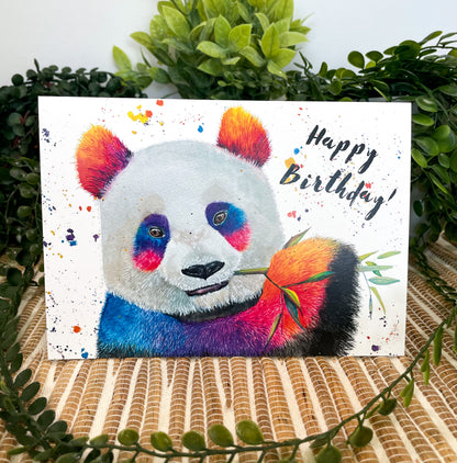 Giant Panda Greeting Card - "Happy Birthday"