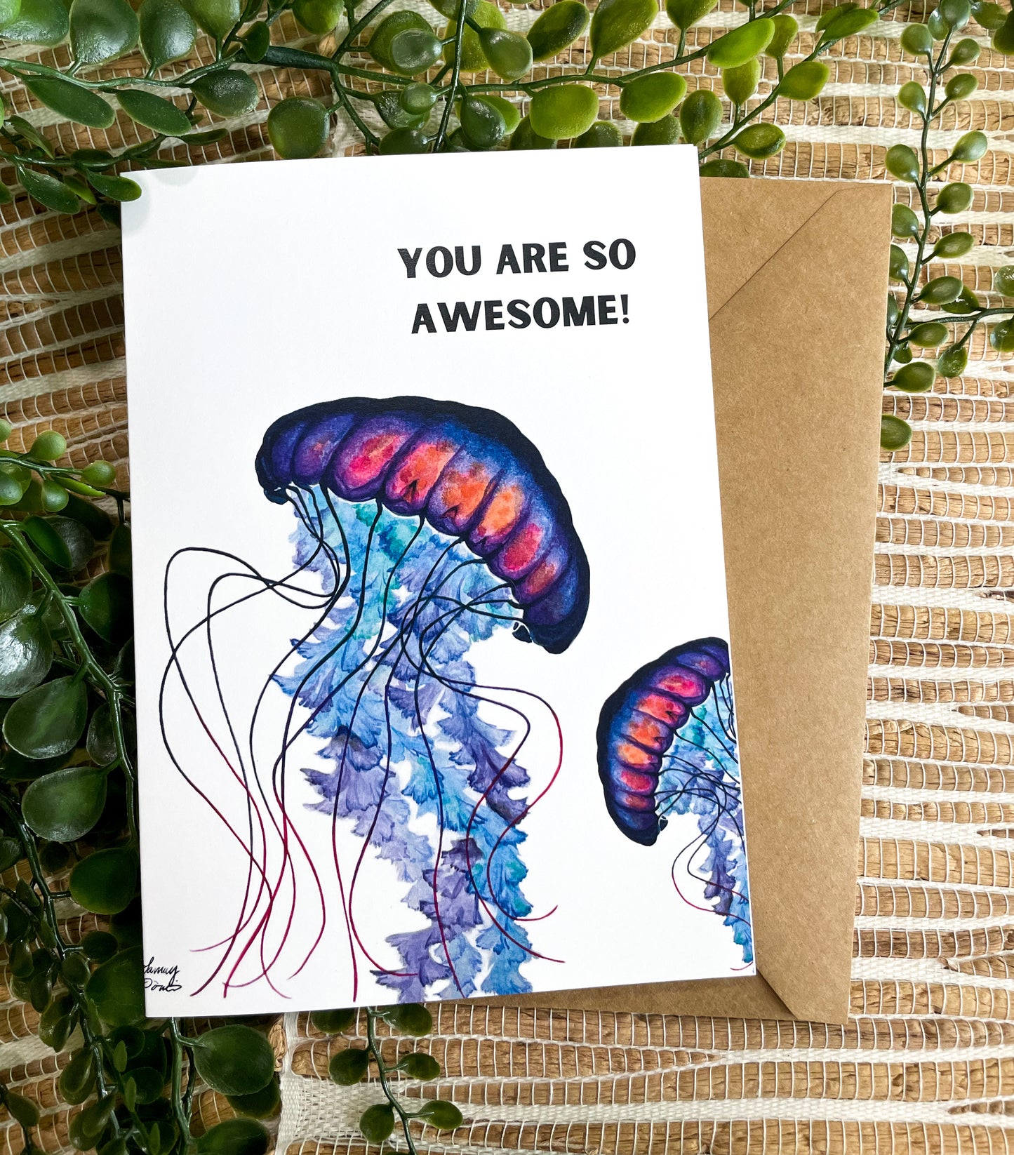 Jellyfish Greeting Card - "You are so awesome!"