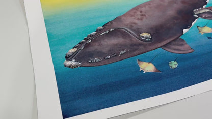 Right Whale "Our Rights" Original Watercolor Painting