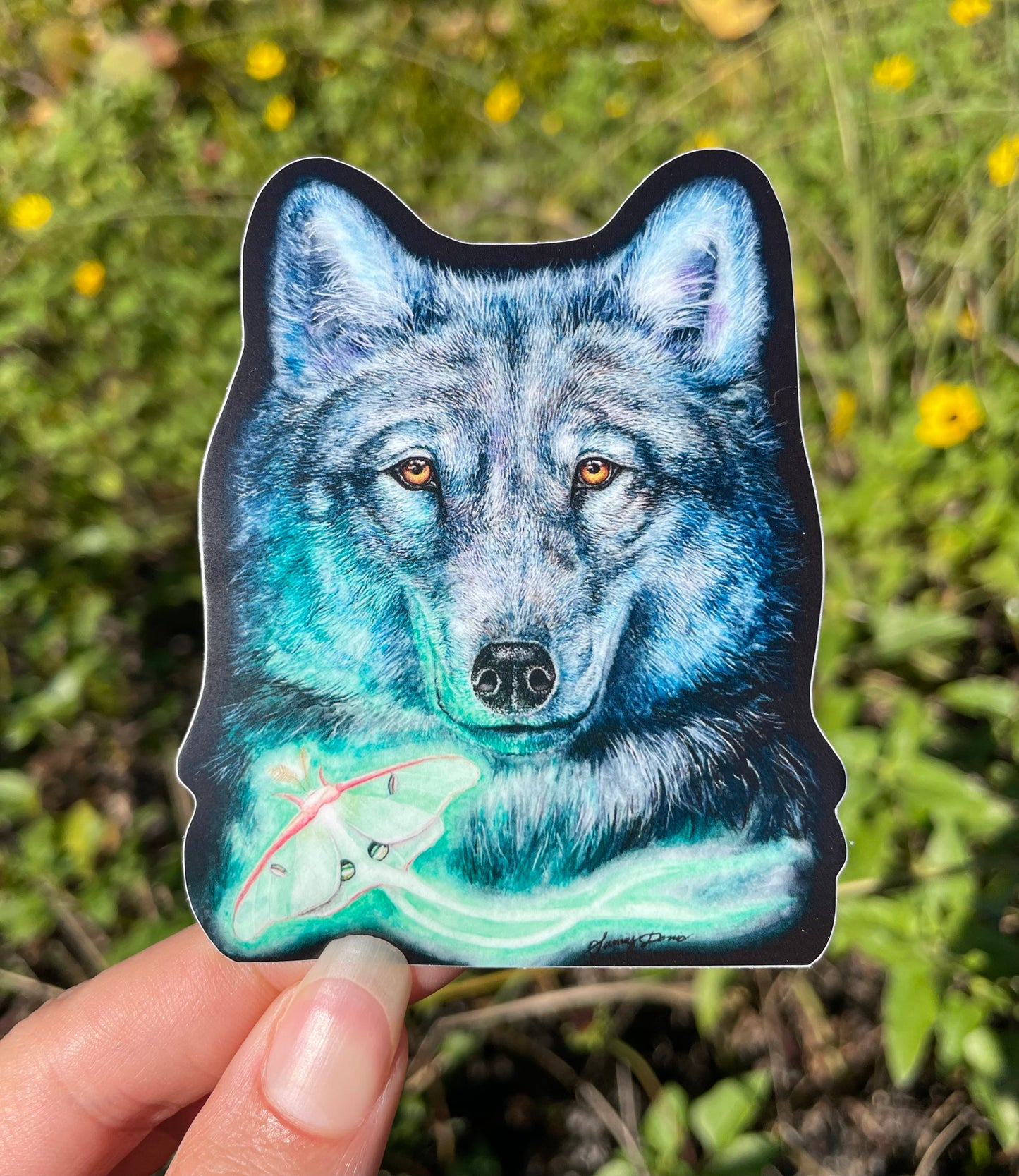 Gray Wolf Waterproof Sticker